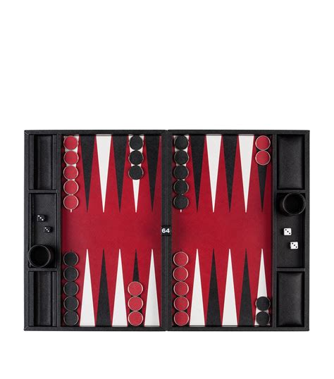 Prada black Saffiano Leather Backgammon Set 